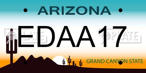 EDAA17 Arizona License Plate
