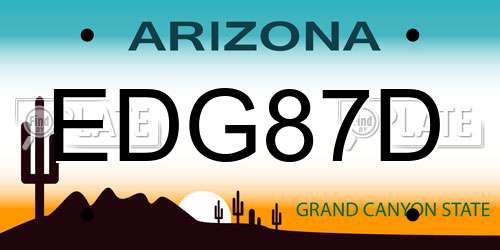 EDG87D Arizona License Plate