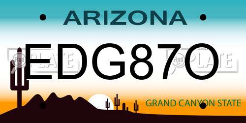 EDG87O Arizona License Plate