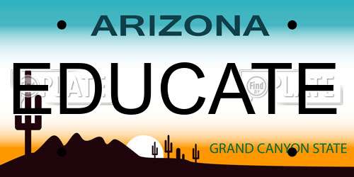 EDUCATE Arizona License Plate
