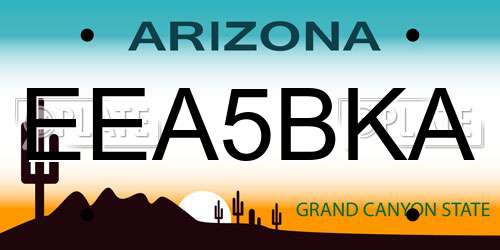 EEA5BKA Arizona License Plate
