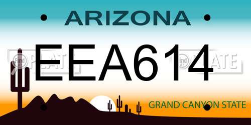 EEA614 Arizona License Plate