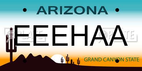 EEEHAA Arizona License Plate