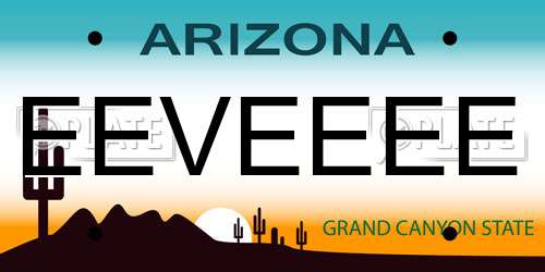 EEVEEEE Arizona License Plate