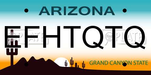 EFHTQTQ Arizona License Plate