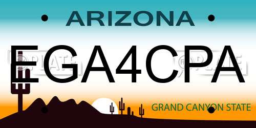 EGA4CPA Arizona License Plate