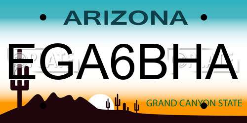 EGA6BHA Arizona License Plate