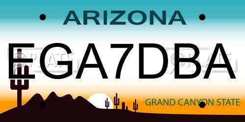 EGA7DBA Arizona License Plate