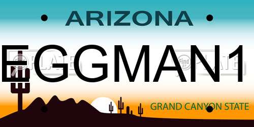 EGGMAN1 Arizona License Plate