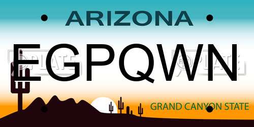 EGPQWN Arizona License Plate