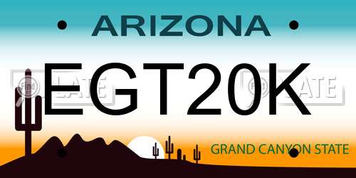 EGT20K Arizona License Plate