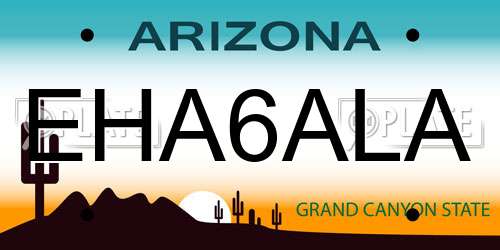 EHA6ALA Arizona License Plate