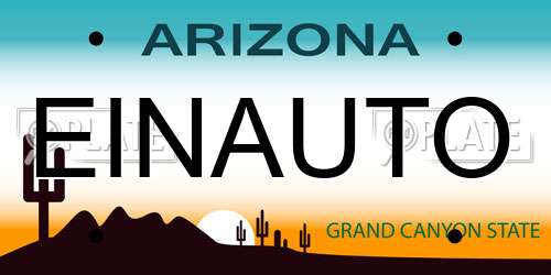 EINAUTO Arizona License Plate