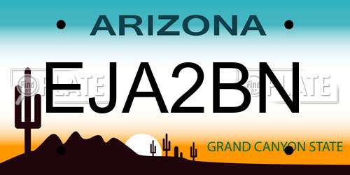 EJA2BN Arizona License Plate