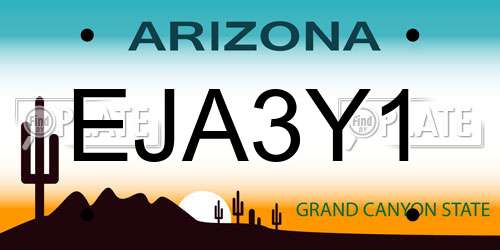 EJA3Y1 Arizona License Plate