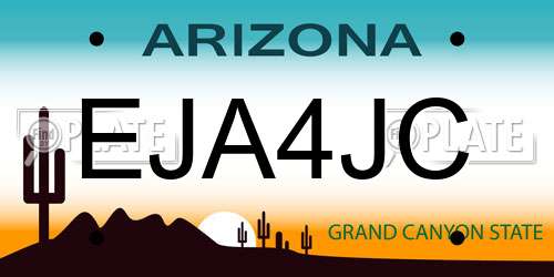 EJA4JC Arizona License Plate