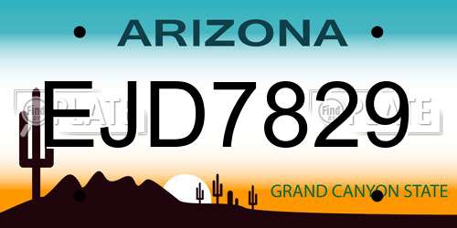 EJD7829 Arizona License Plate