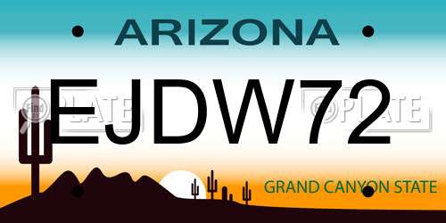 EJDW72 Arizona License Plate