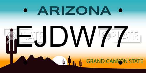 EJDW77 Arizona License Plate