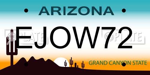 EJOW72 Arizona License Plate
