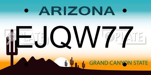 EJQW77 Arizona License Plate