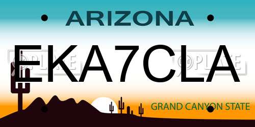 EKA7CLA Arizona License Plate