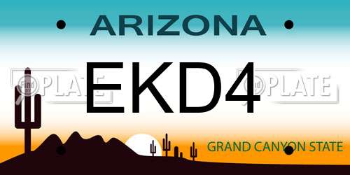 EKD4 Arizona License Plate