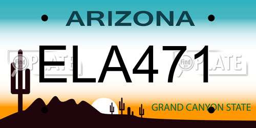 ELA471 Arizona License Plate