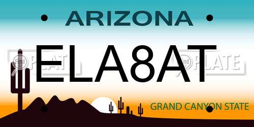 ELA8AT Arizona License Plate
