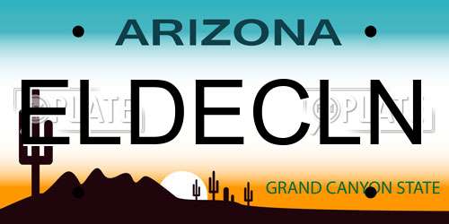 ELDECLN Arizona License Plate