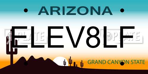 ELEV8LF Arizona License Plate