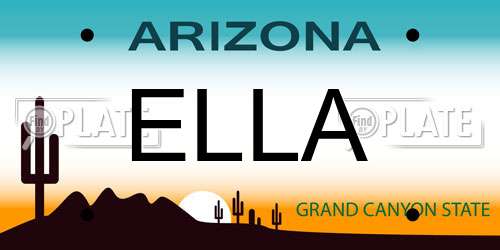 ELLA Arizona License Plate