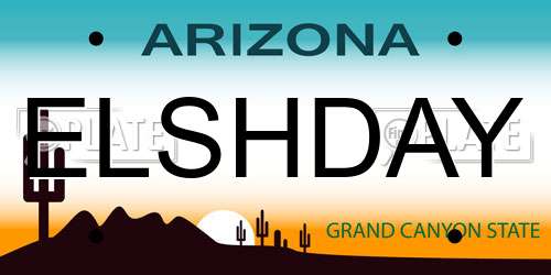 ELSHDAY Arizona License Plate