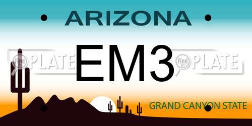 EM3 Arizona License Plate