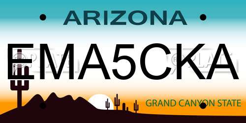 EMA5CKA Arizona License Plate