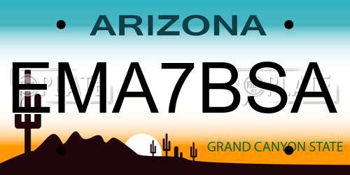 EMA7BSA Arizona License Plate
