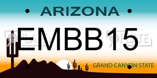EMBB15 Arizona License Plate