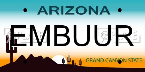 EMBUUR Arizona License Plate