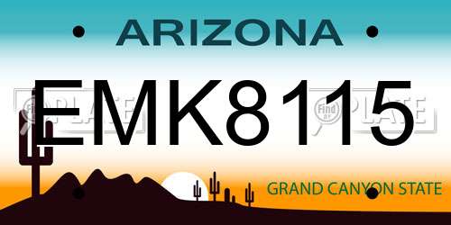 EMK8115 Arizona License Plate