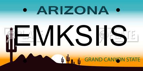 EMKSIIS Arizona License Plate