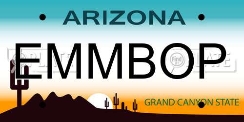 EMMBOP Arizona License Plate