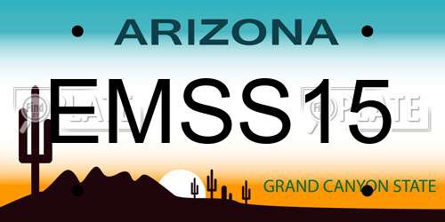 EMSS15 Arizona License Plate