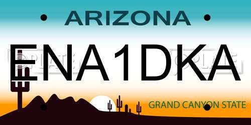 ENA1DKA Arizona License Plate
