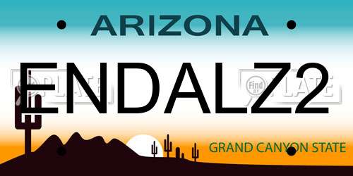 ENDALZ2 Arizona License Plate