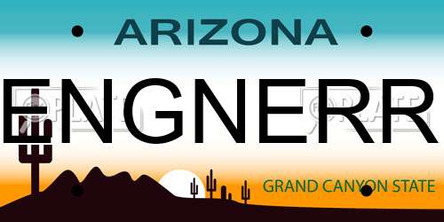 ENGNERR Arizona License Plate