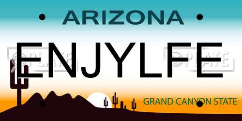ENJYLFE Arizona License Plate