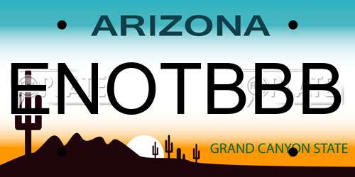 ENOTBBB Arizona License Plate