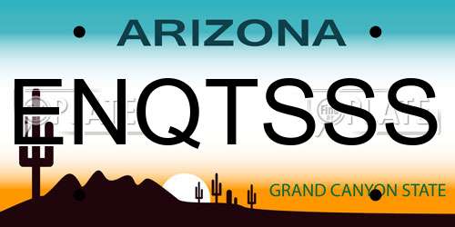 ENQTSSS Arizona License Plate