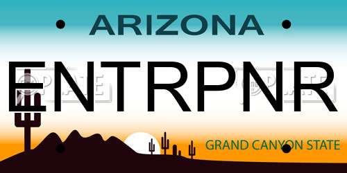 ENTRPNR Arizona License Plate