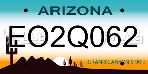 EO2Q062 Arizona License Plate